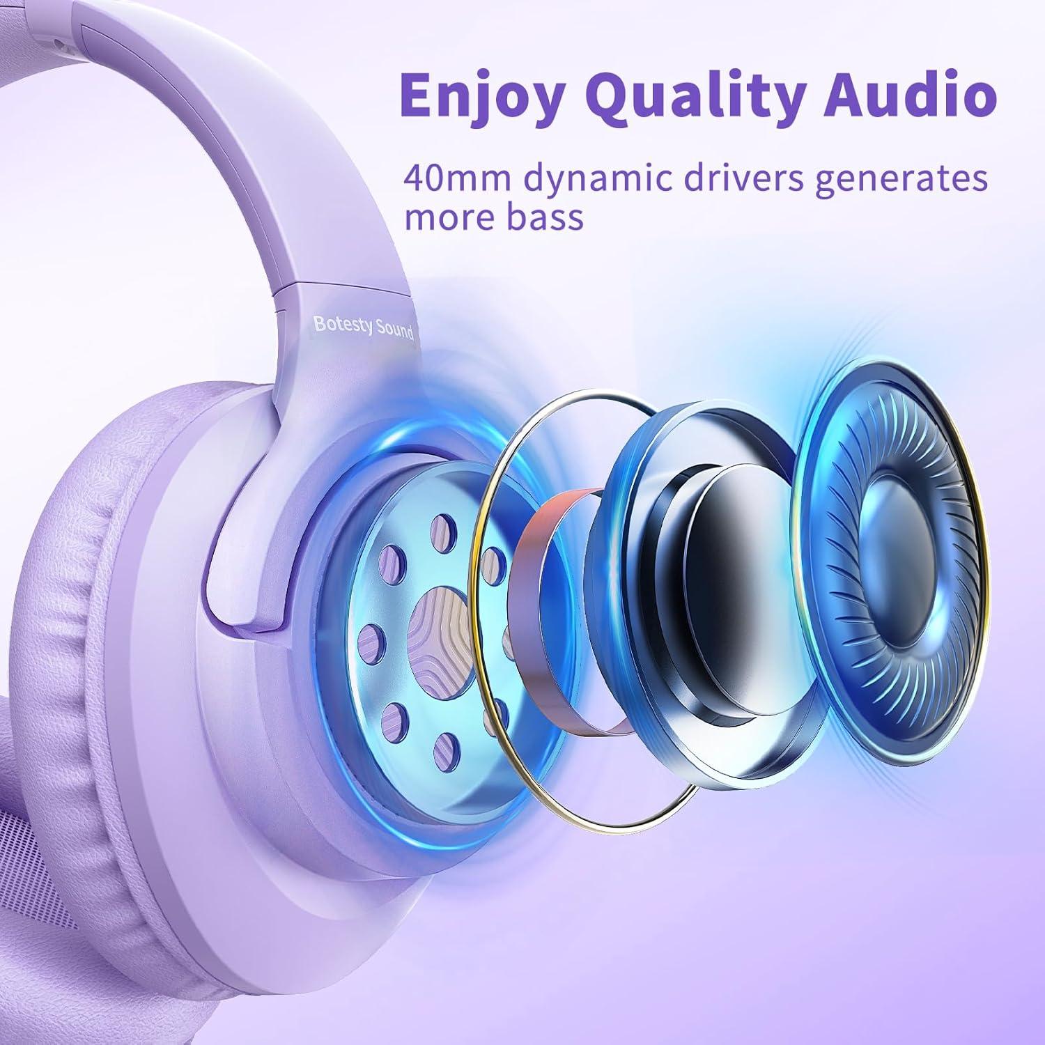 Auriculares con cable Botesty Sound Iris Púrpura 1.5m con micrófono