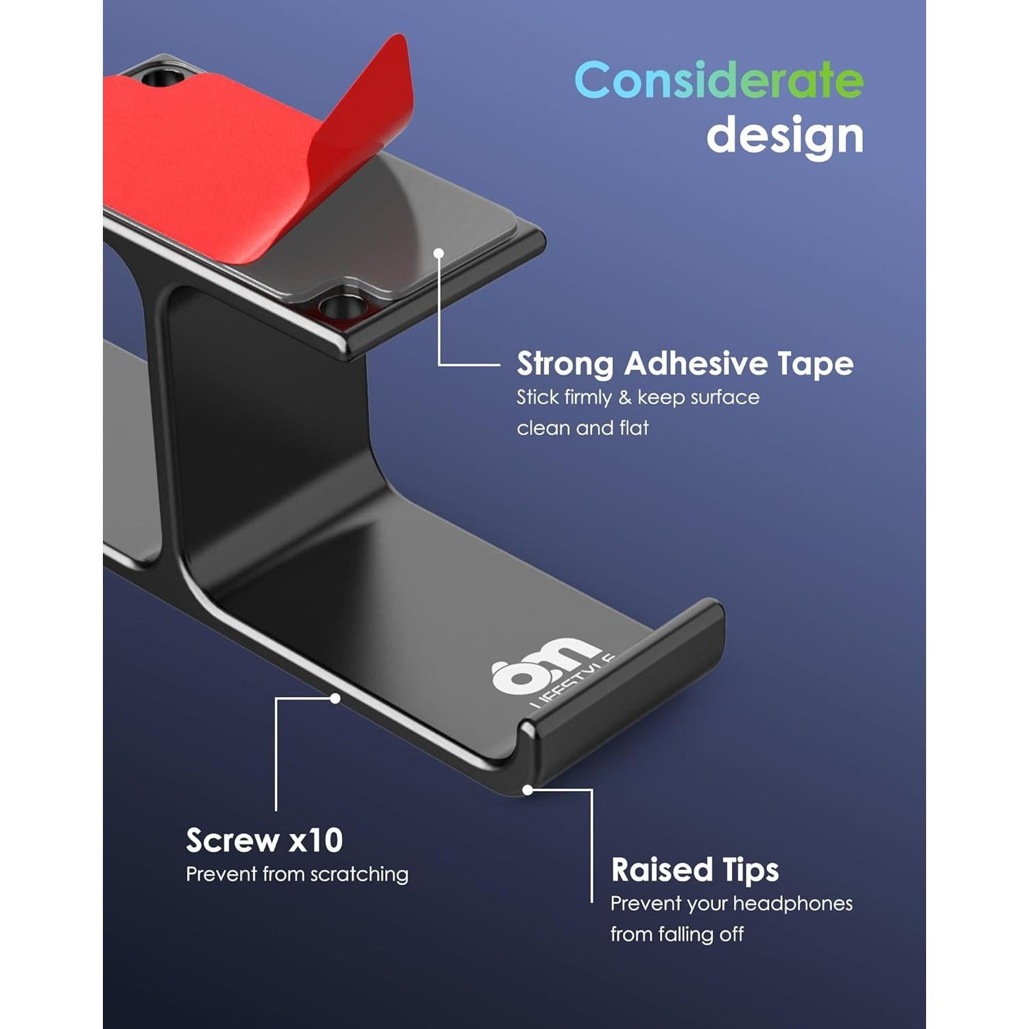 Soporte para Auriculares 6amLifestyle HH-07B-01 Aluminio Doble