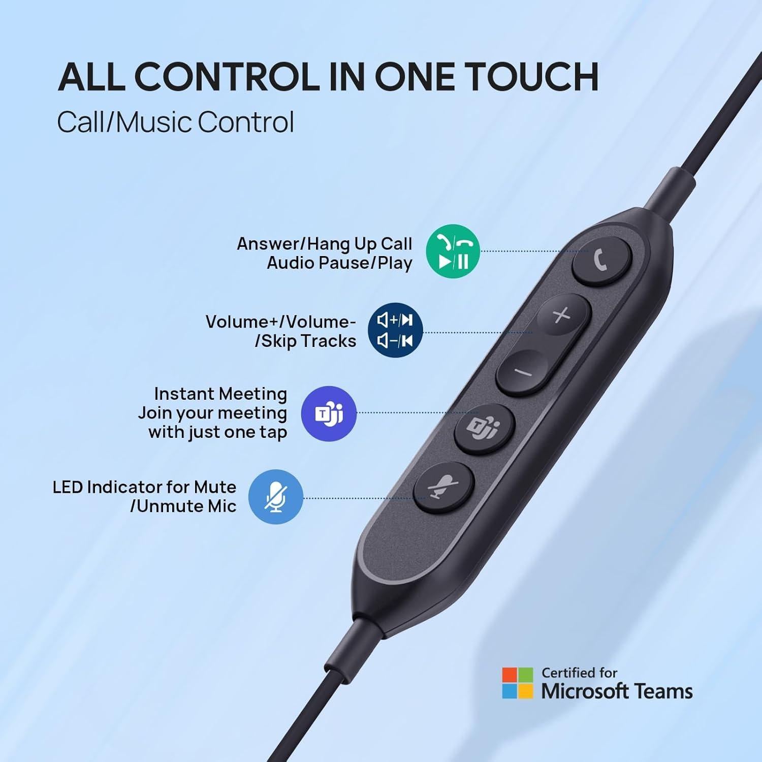 Auricular Yealink UH42 USB-A con micrófono y cancelación de ruido