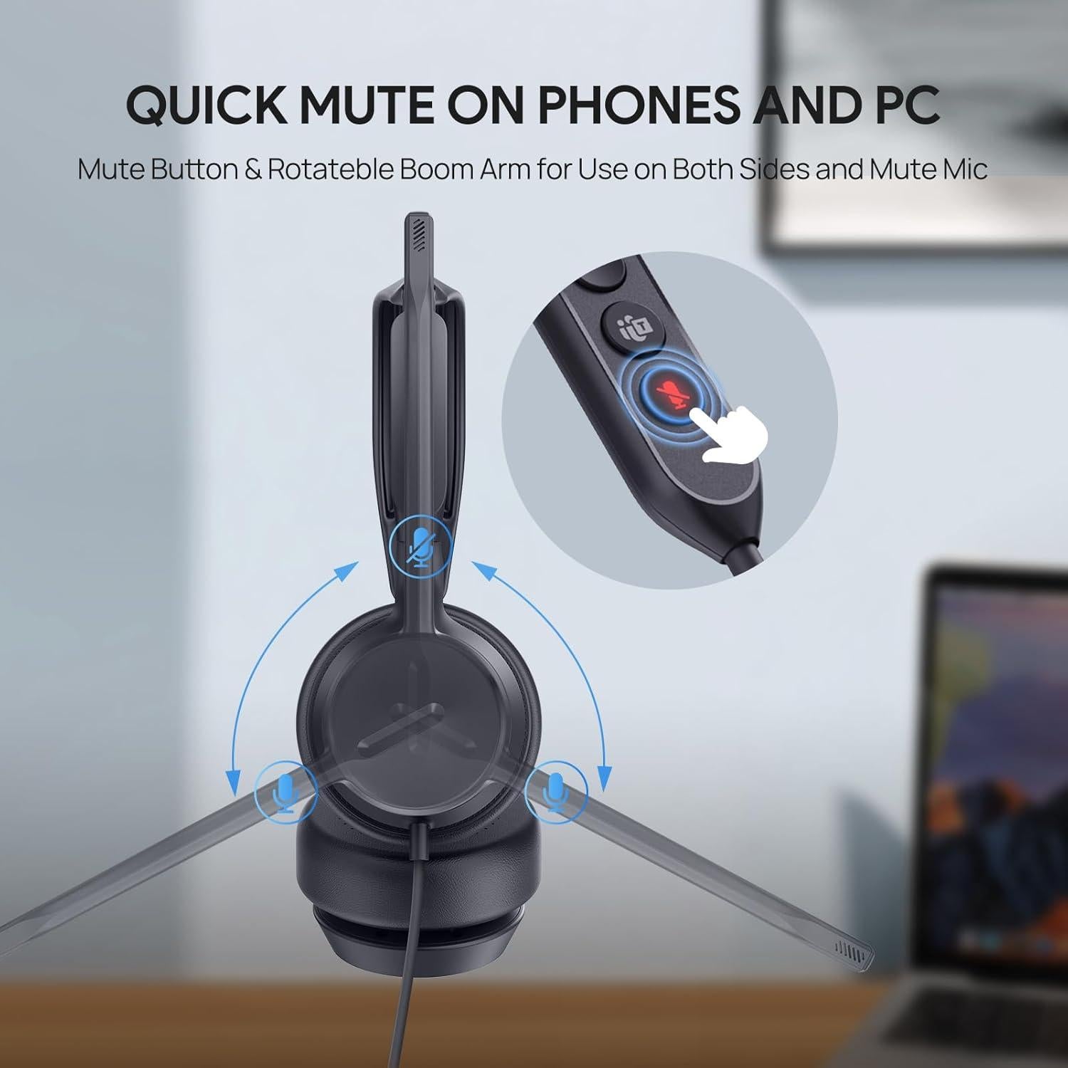 Auricular Yealink UH42 USB-A con micrófono y cancelación de ruido