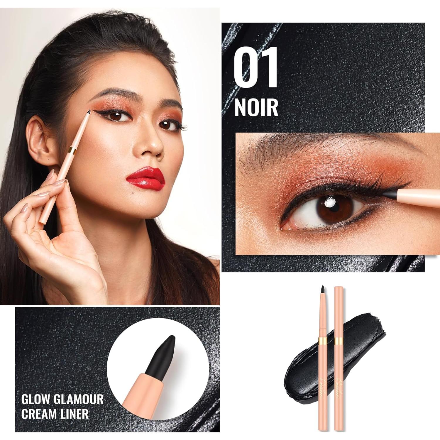 Lápiz de Eyeliner Negro Oulac Retráctil a Prueba de Agua