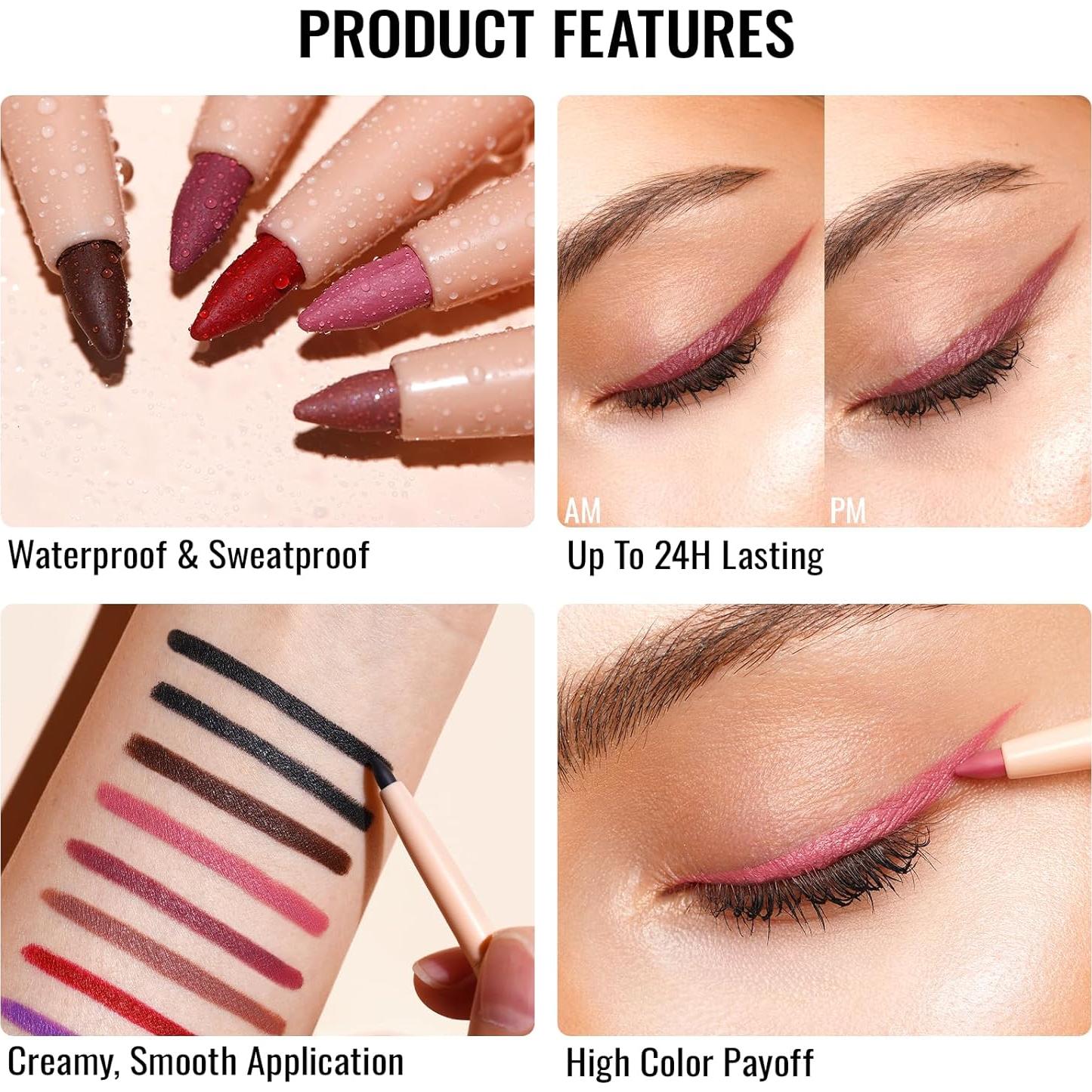 Lápiz de Eyeliner Negro Oulac Retráctil a Prueba de Agua