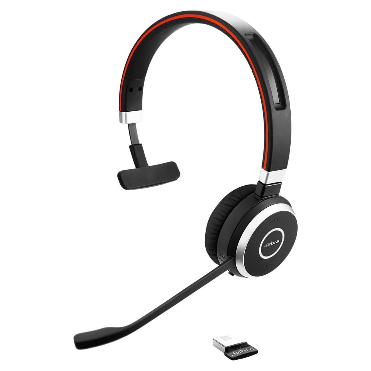 Auricular Inalámbrico Jabra Evolve 65 SE Mono Bluetooth - Cancelación de Ruido, 12h Batería, Conectividad Dual, Certificado MS Teams - Negro