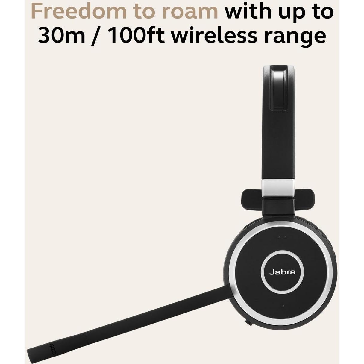 Auricular Inalámbrico Jabra Evolve 65 SE Mono Bluetooth - Cancelación de Ruido, 12h Batería, Conectividad Dual, Certificado MS Teams - Negro