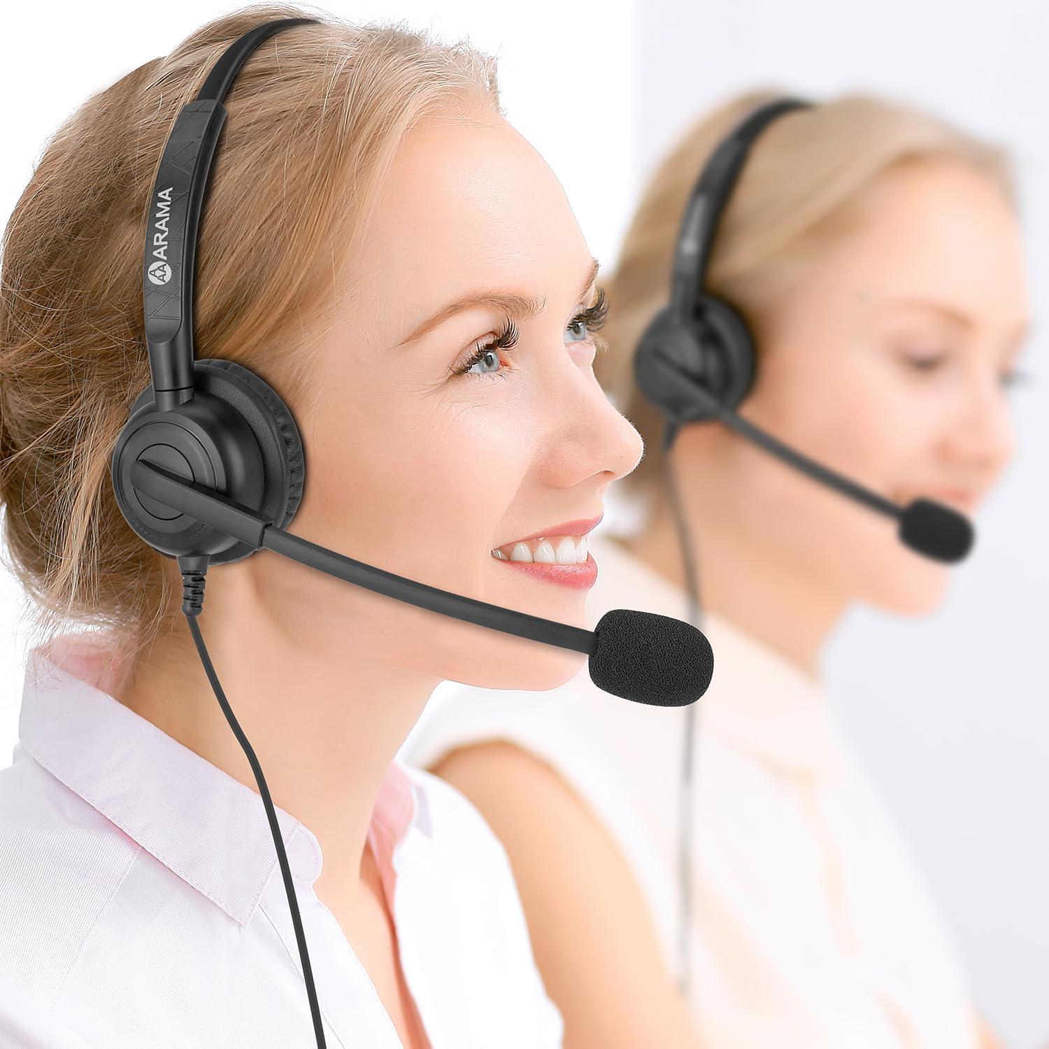 Auricular Arama A600Y1 con Micrófono Cancelador de Ruido RJ9