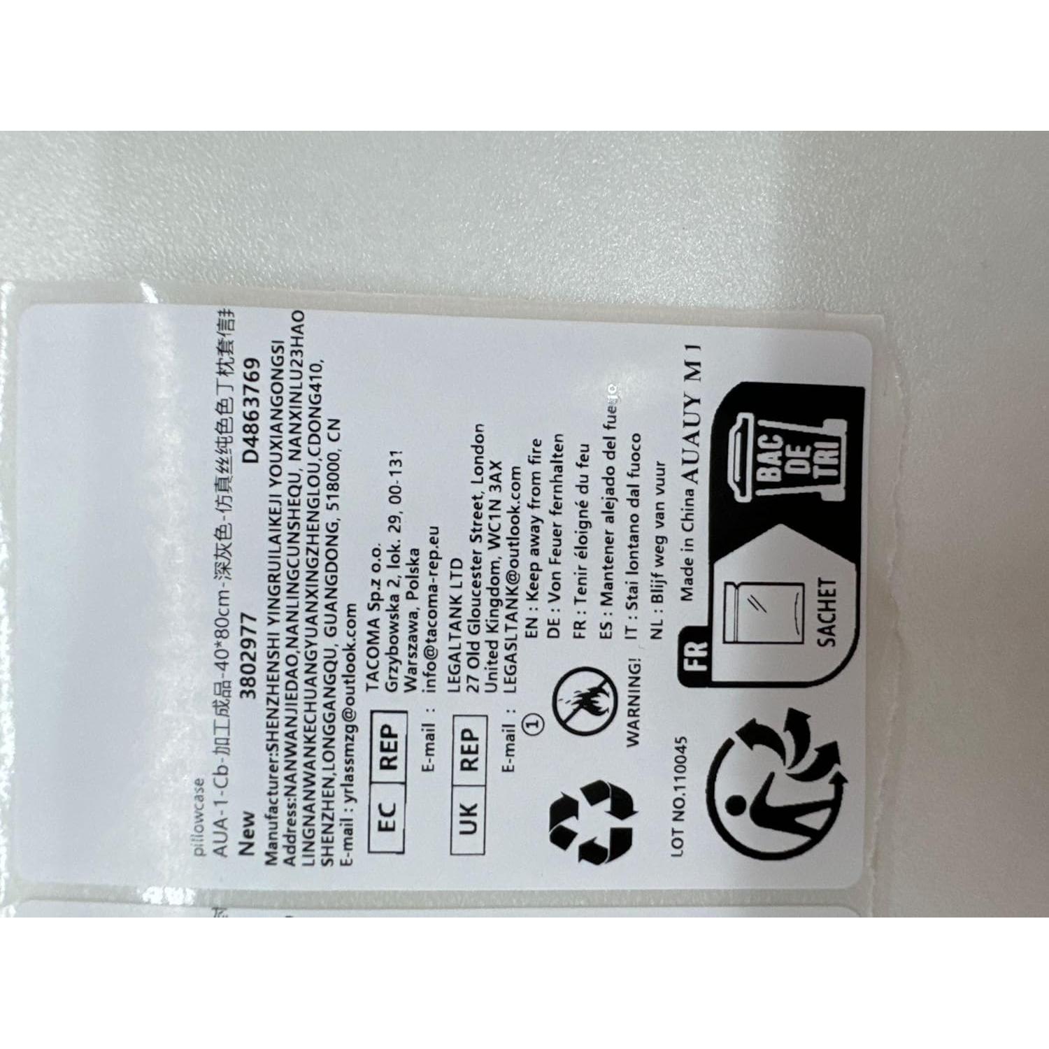 AUAUY Funda de Almohada de Satén 40x80cm Gris Oscuro - 2 Piezas