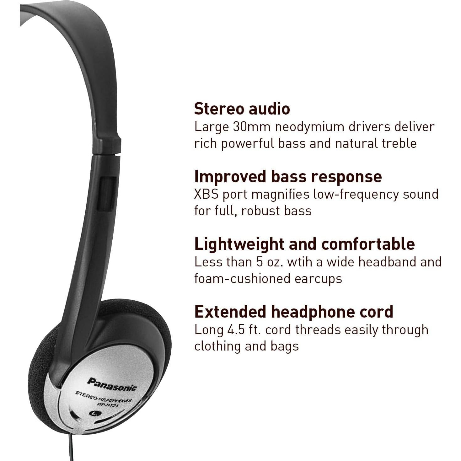 Auriculares On-Ear Panasonic RP-HT21 Livianos 30mm XBS