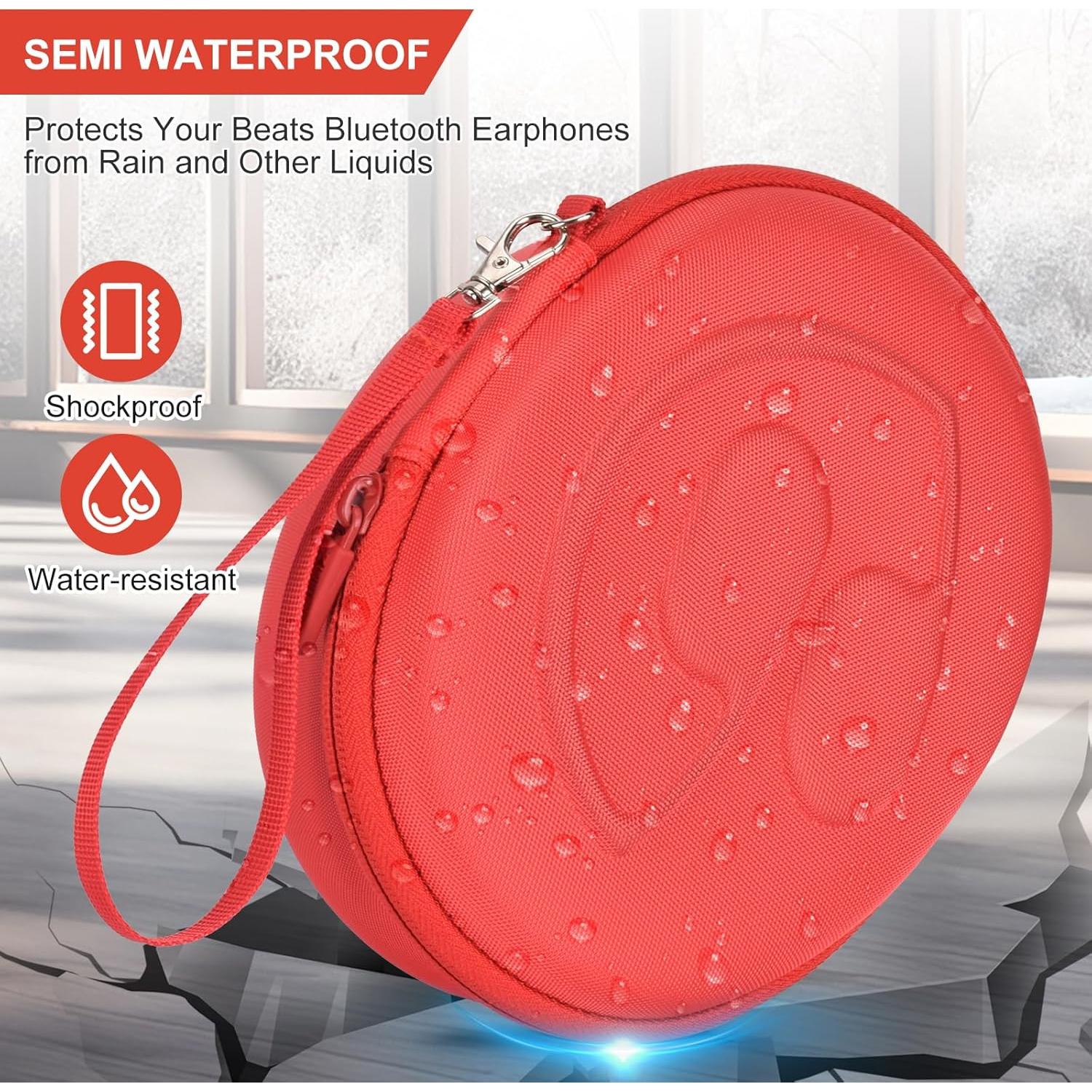 Funda Dura EVA para Auriculares Beats Solo 3/2 y Studio Pro - Rojo