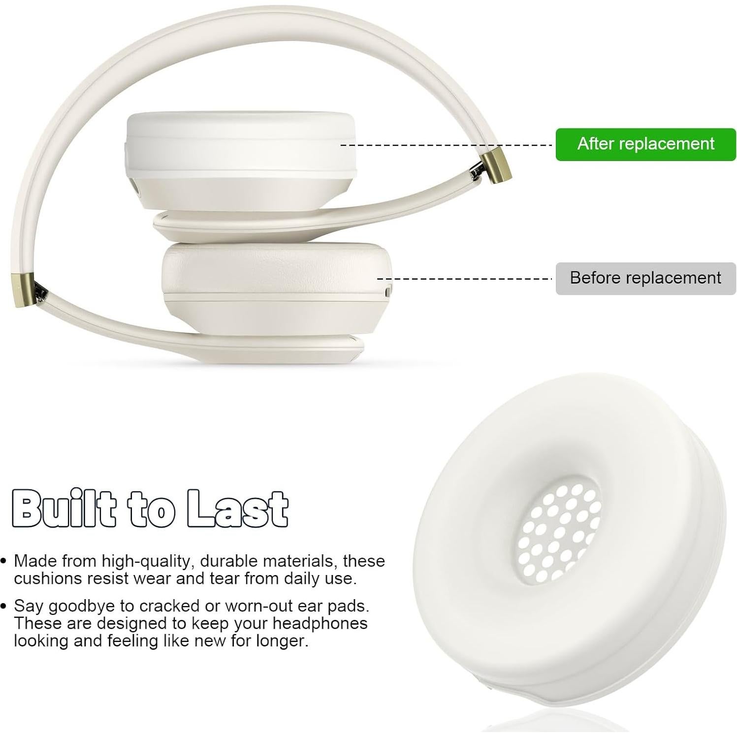 Cubiertas de Silicona Koffmon para Auriculares Beats Solo 4 y 3 - 1 Par Blanco