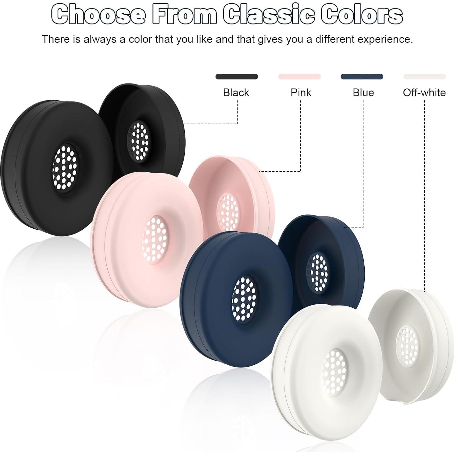 Cubiertas de Silicona Koffmon para Auriculares Beats Solo 4 y 3 - 1 Par Blanco