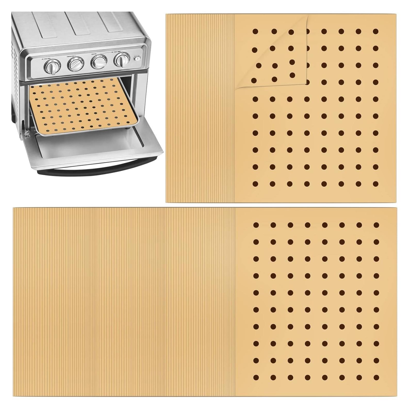 Forros de Horno de Freidora de Aire BYKITCHEN 100 Piezas 22.86x27.94 cm