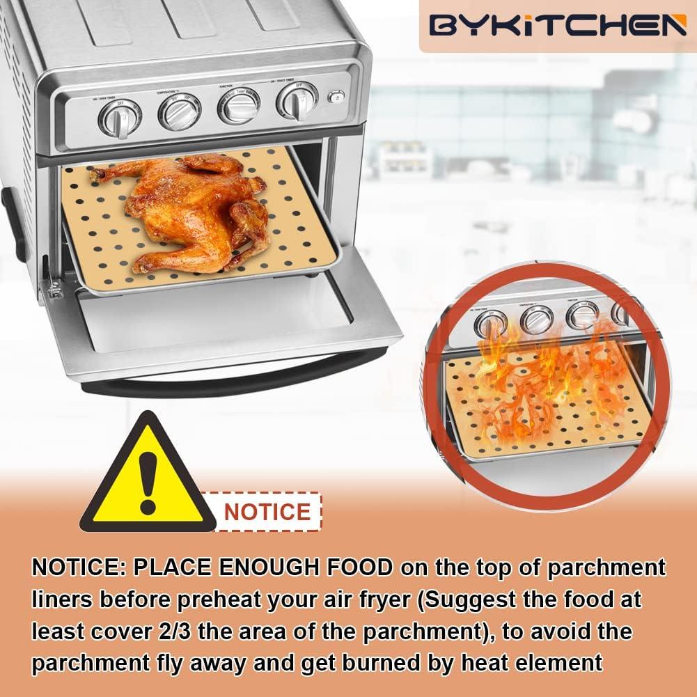 Forros de Horno de Freidora de Aire BYKITCHEN 100 Piezas 22.86x27.94 cm