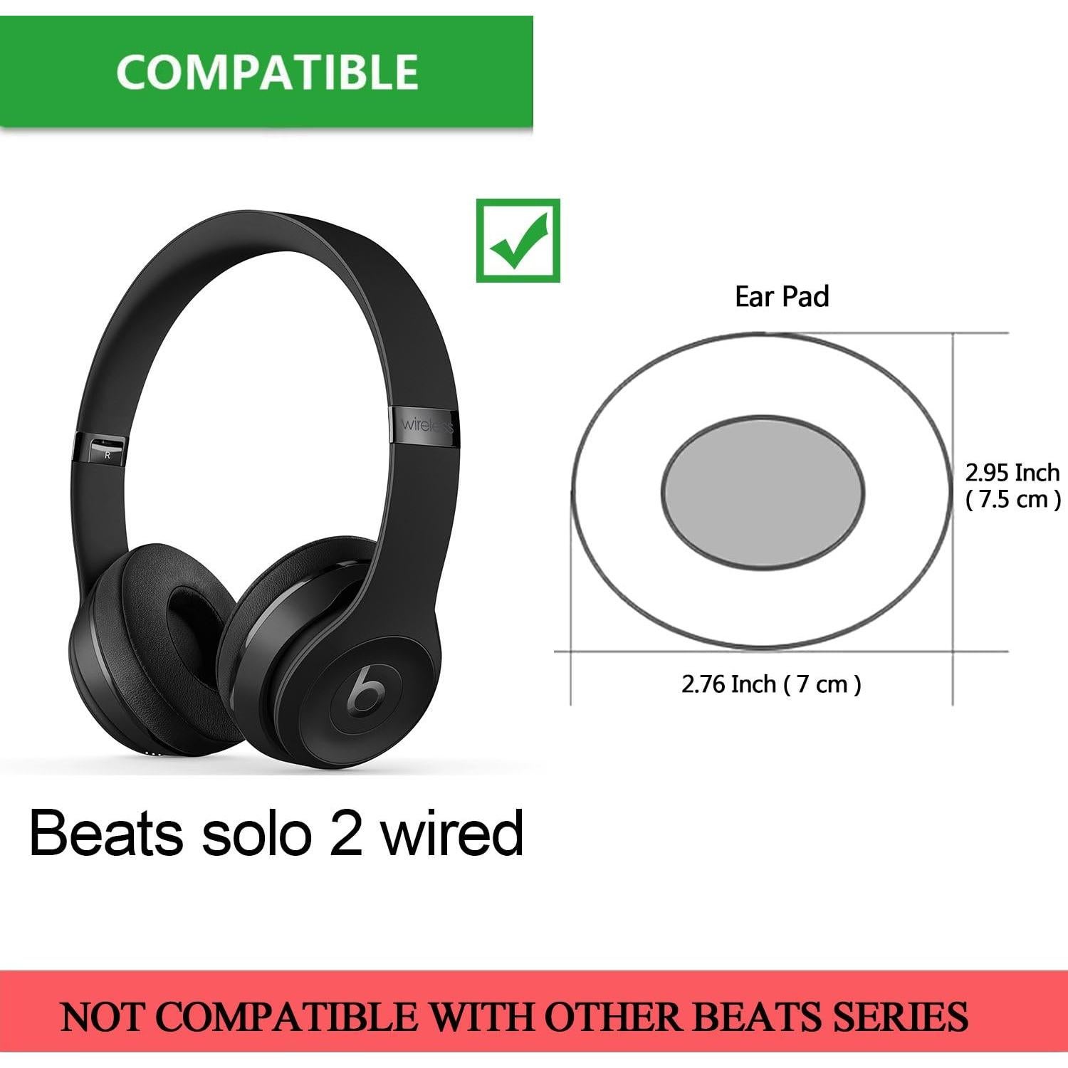 Almohadillas de Reemplazo para Auriculares Beats Solo 2 - Negro