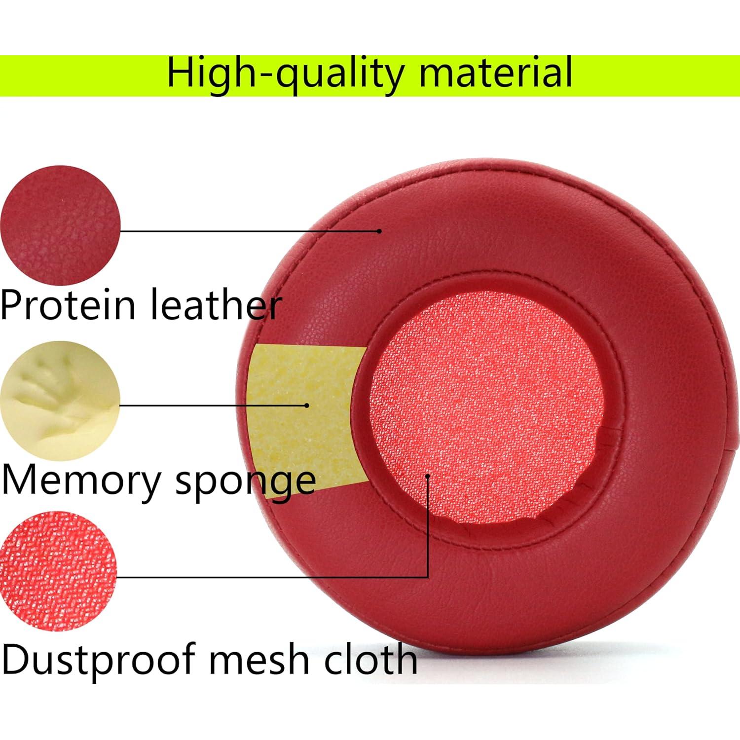Almohadillas de Repuesto AKHQC para Auriculares Beats Mixr On-Ear - Rojo