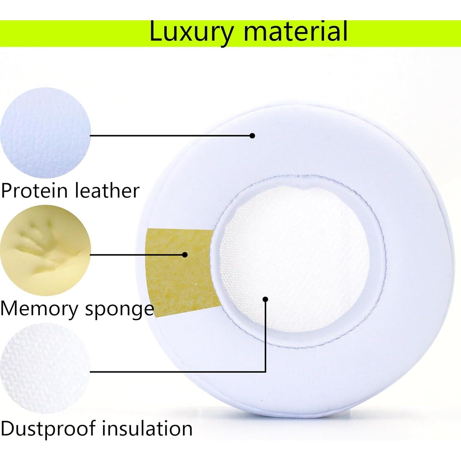 Almohadillas de Repuesto AKHQC para Auriculares Beats Mixr On-Ear - Blancas