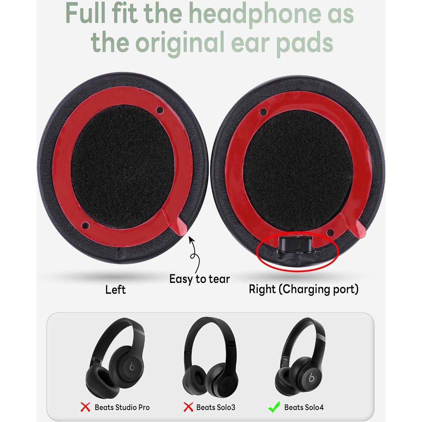 Almohadillas de Reemplazo para Auriculares Beats Solo 4 - Negro