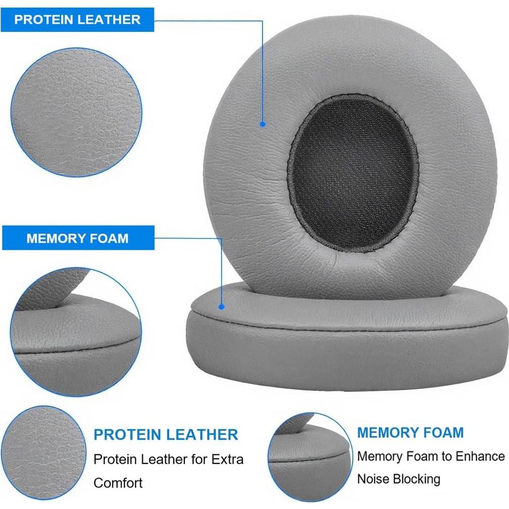 Almohadillas de Reemplazo para Auriculares Beats Solo 2/3 Gris