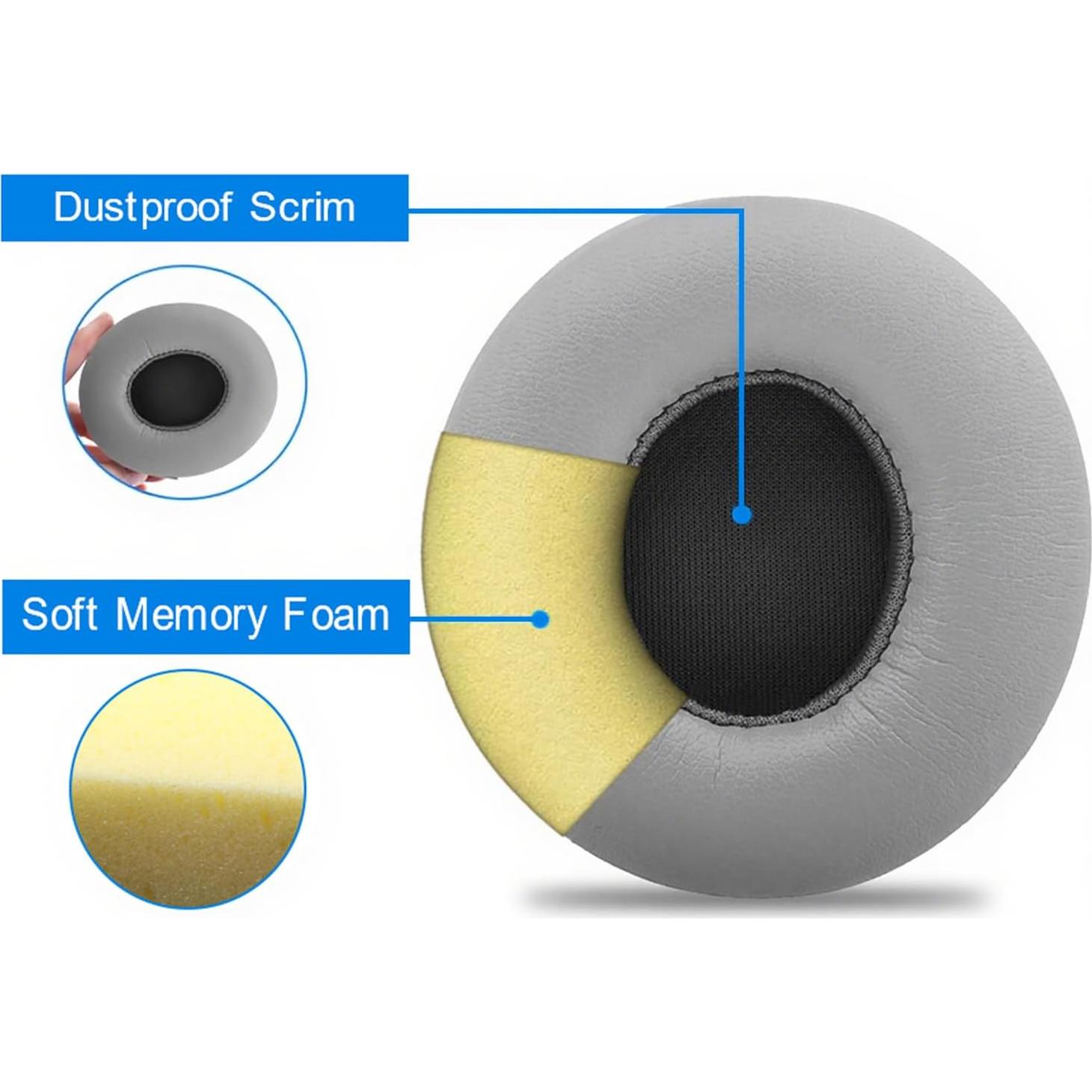 Almohadillas de Reemplazo para Auriculares Beats Solo 2/3 Gris