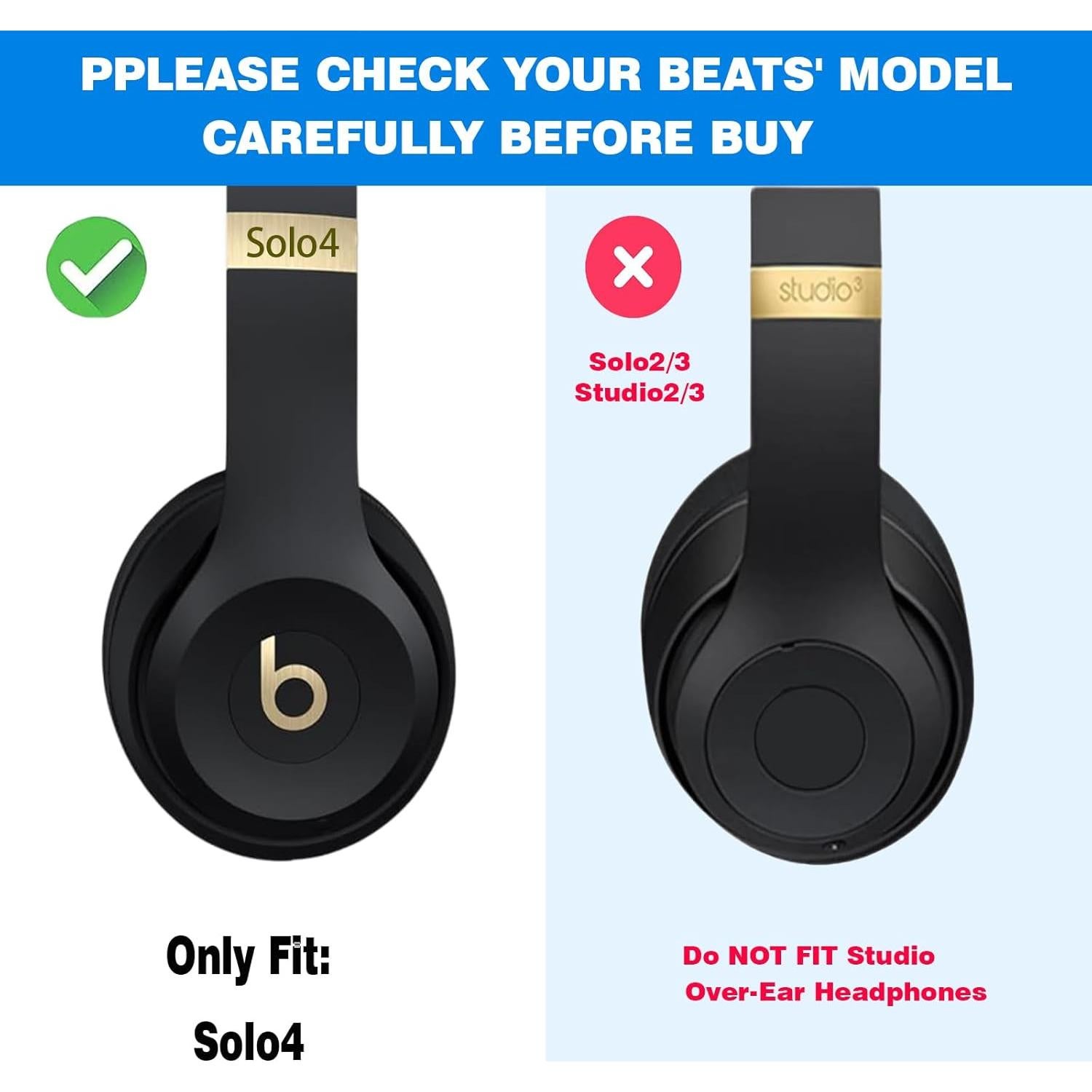 Almohadillas de Reemplazo Beats Solo4 - Cuero PU y Espuma de Memoria