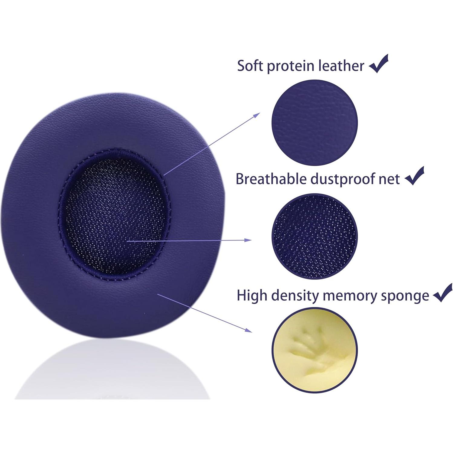 Almohadillas de Reemplazo Akkiv para Auriculares Beats Solo 2/3 - Violeta