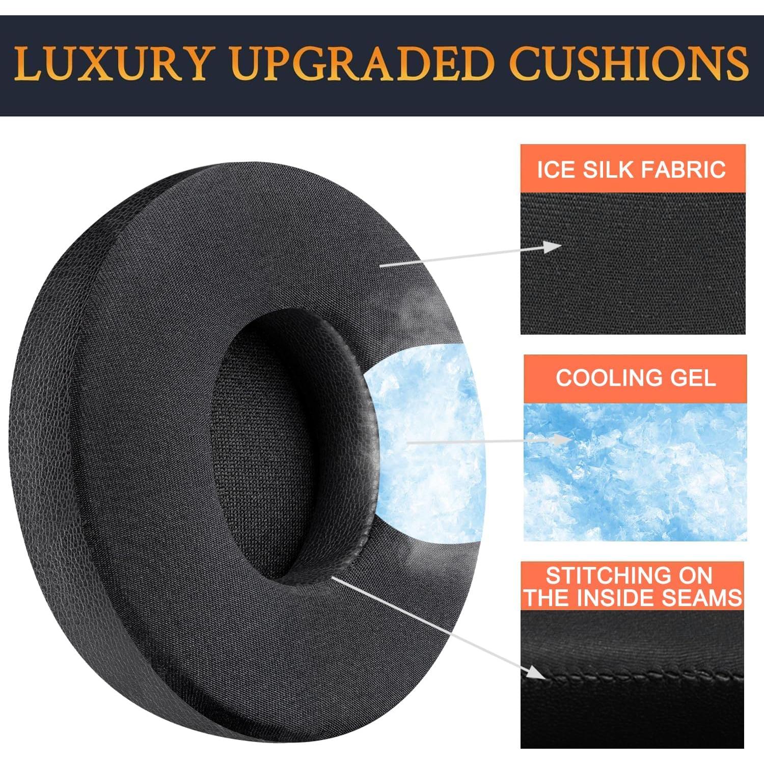 Almohadillas de Gel Refrigerante SoloWIT para Auriculares Beats Solo 2 y 3 - Negro