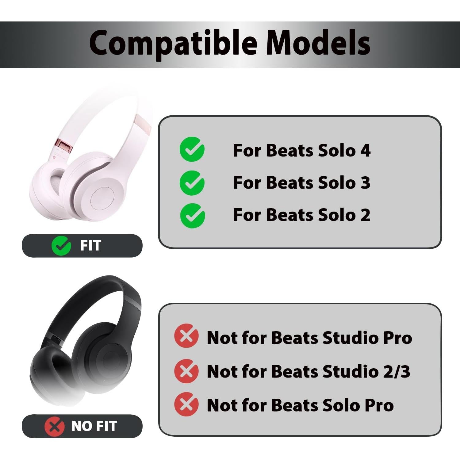 Cubiertas de Almohadillas de Silicona Adhiper para Beats Solo 4 y 3 - Rosa