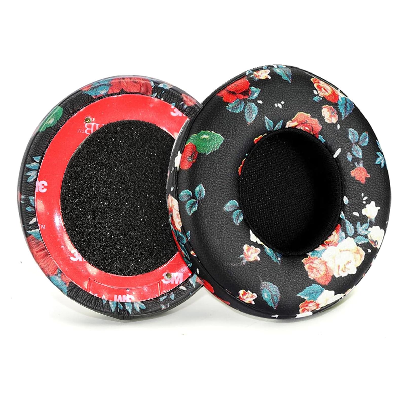 Almohadillas de Repuesto para Auriculares Beats Solo 2 y 3 - Floral Negro