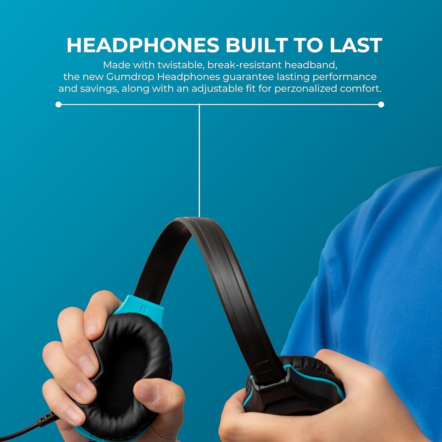 Auriculares con cable Gumdrop DropTech con micrófono - Negro