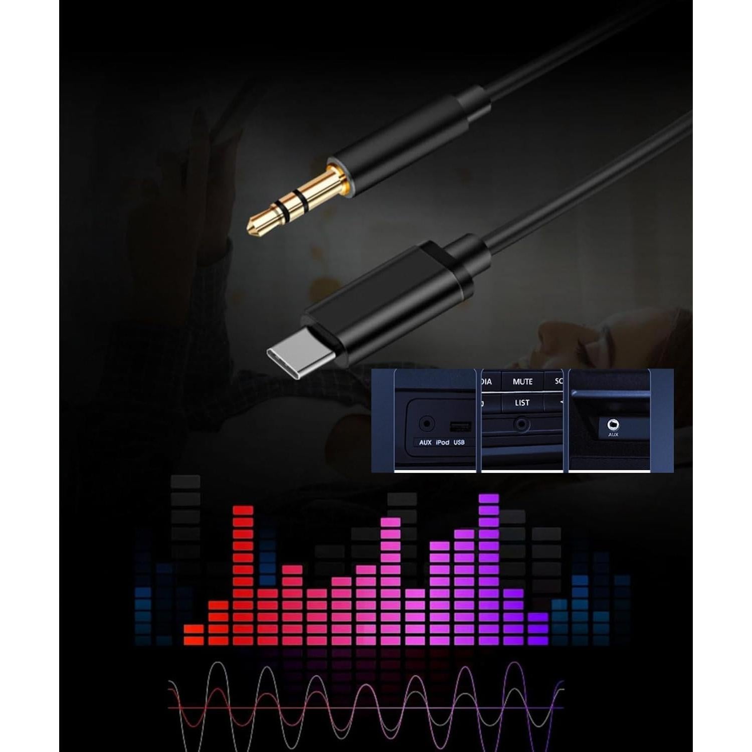 Cable de audio Aux Jack 3.5mm Numcig USB-C para iPhone y Samsung