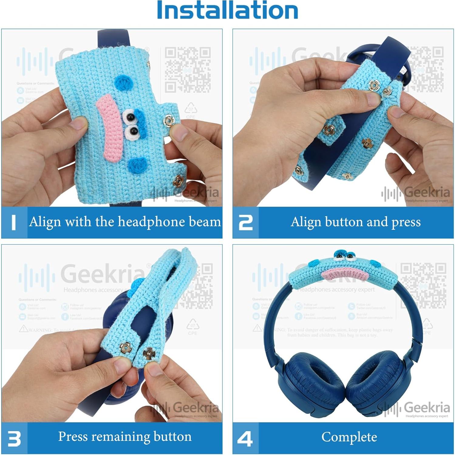 Cubierta de diadema Geekria para auriculares Bose y Sony