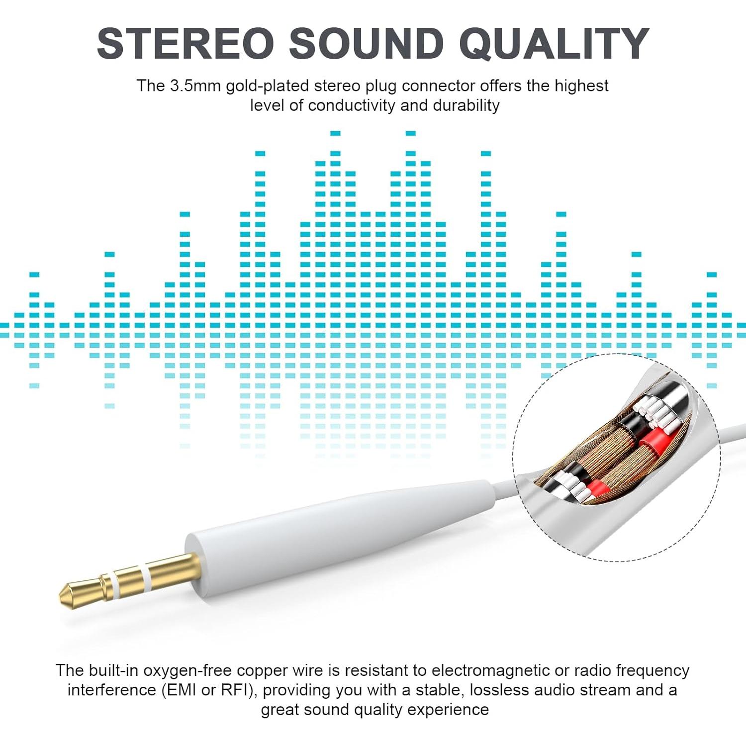 Cable de audio 3.5mm a 2.5mm Gneinour 1.5m para Bose y JBL