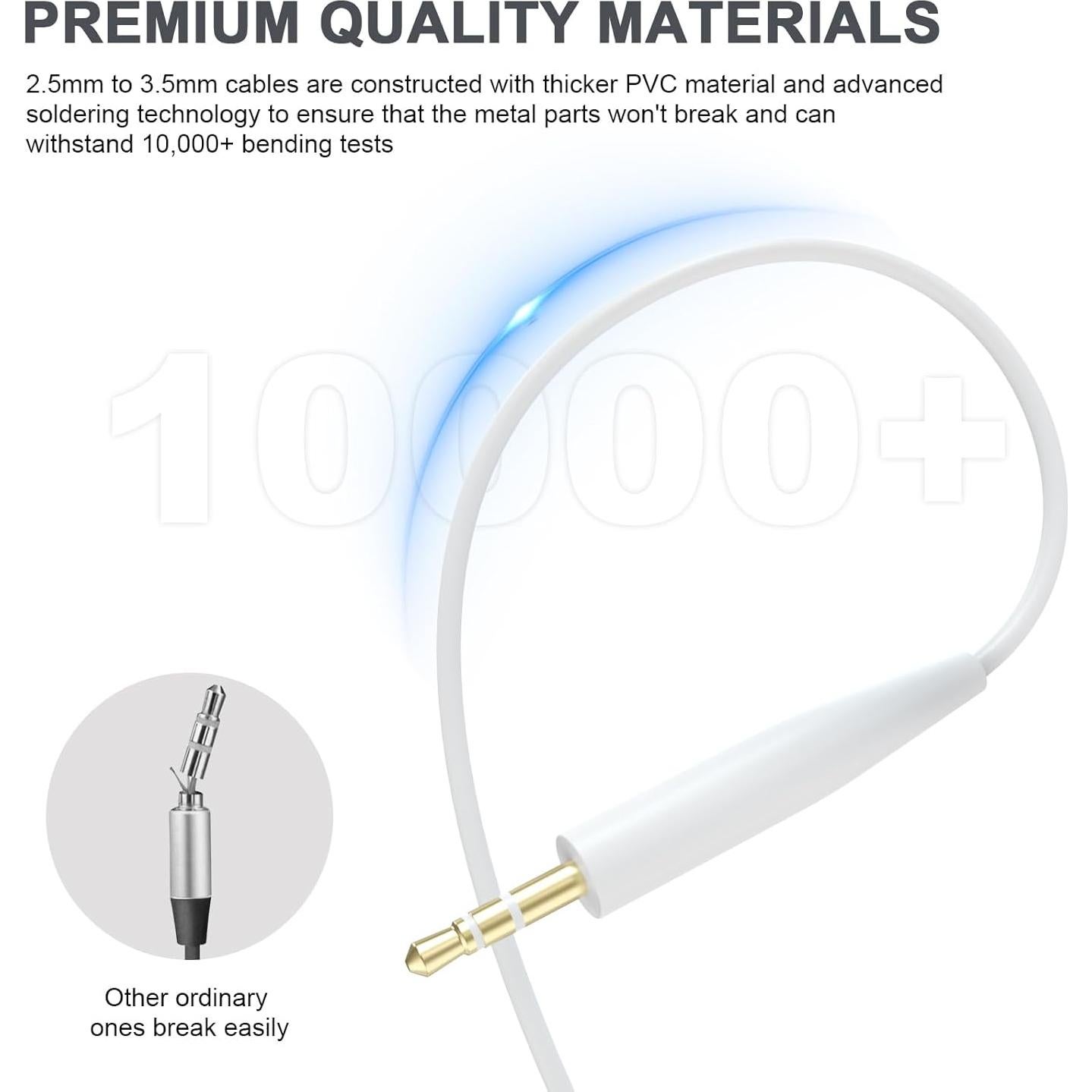 Cable de audio 3.5mm a 2.5mm Gneinour 1.5m para Bose y JBL