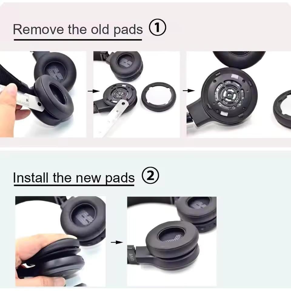 Almohadillas de Reemplazo Elecphbo para Auriculares Live 400BT - Espuma y Cuero Suave