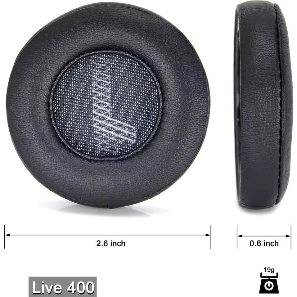 Almohadillas de Reemplazo Elecphbo para Auriculares Live 400BT - Espuma y Cuero Suave
