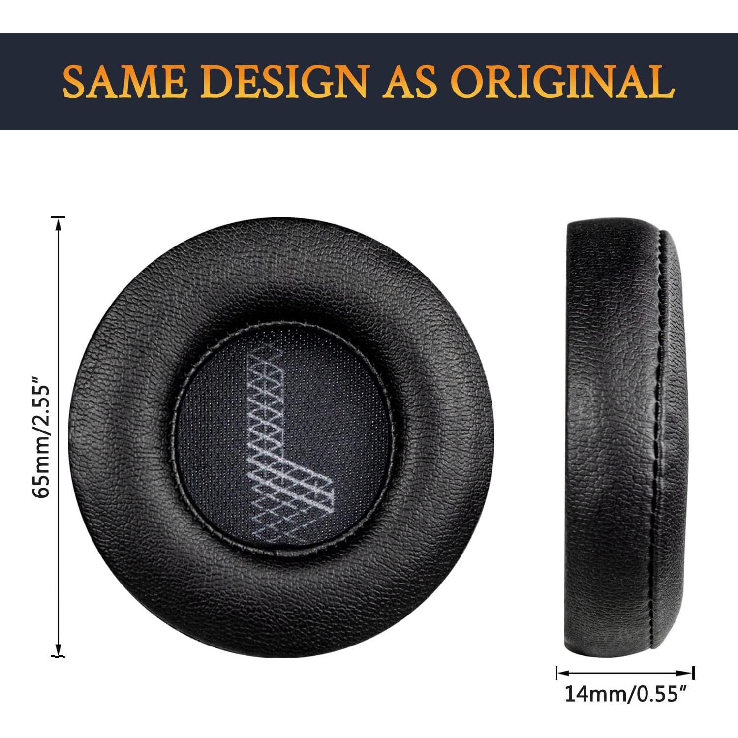 Almohadillas de Repuesto SOULWIT para Auriculares JBL Live 460NC - Negro