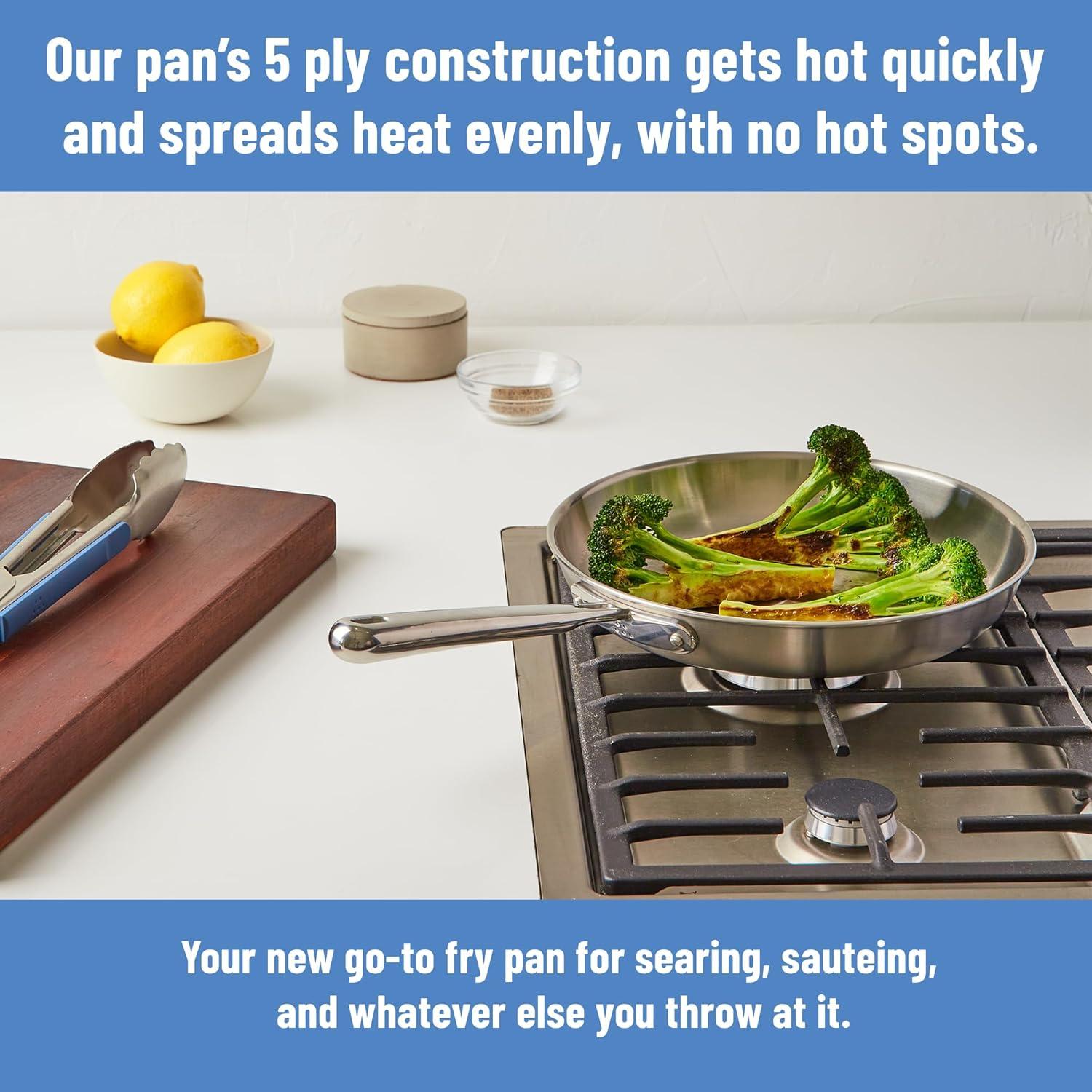 Sartén de Acero Inoxidable Misen 20.3 cm 5 Capas Apta Inducción