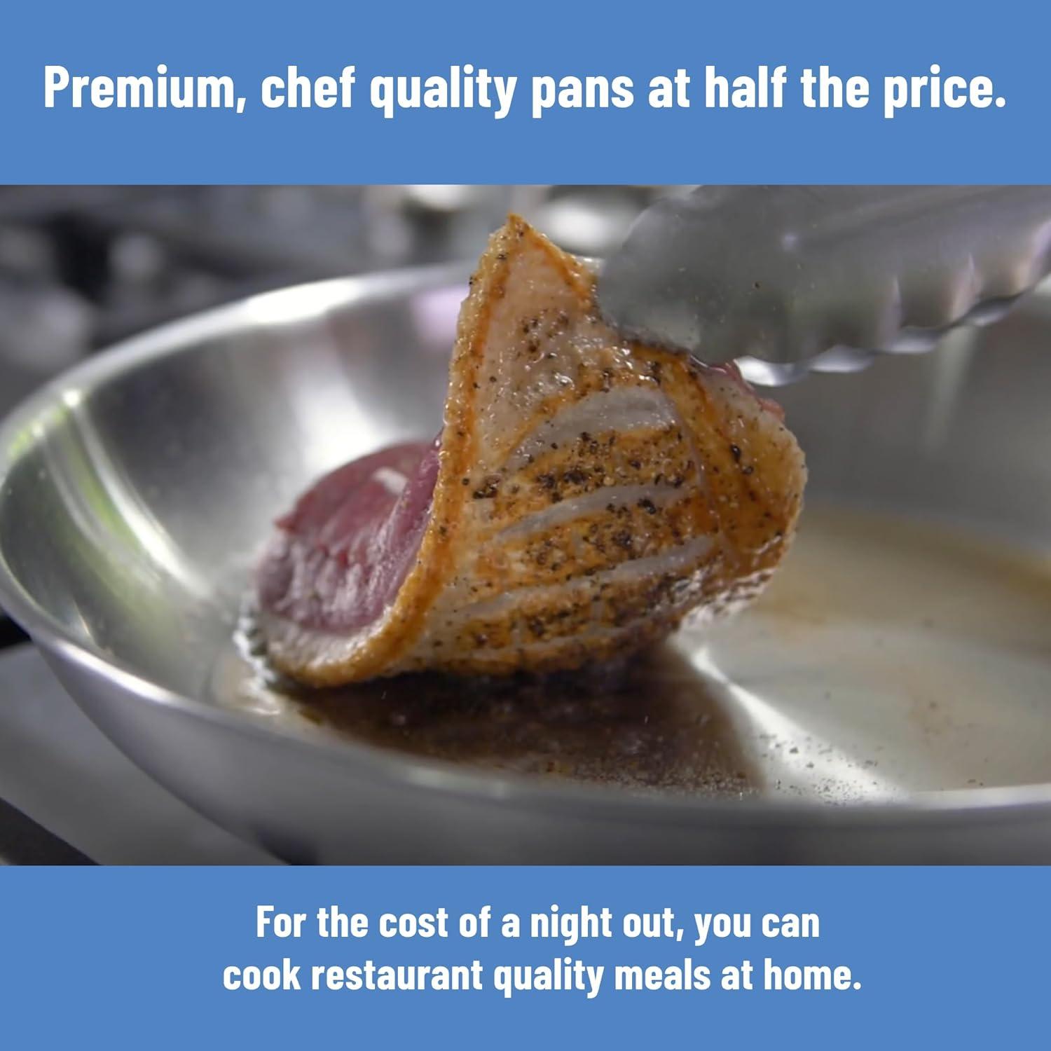 Sartén de Acero Inoxidable Misen 20.3 cm 5 Capas Apta Inducción