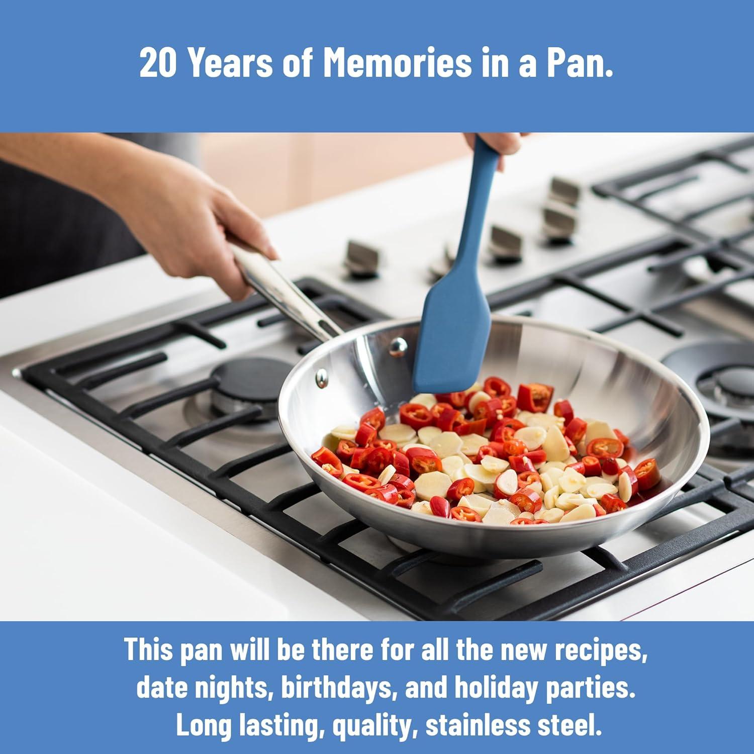 Sartén de Acero Inoxidable Misen 20.3 cm 5 Capas Apta Inducción