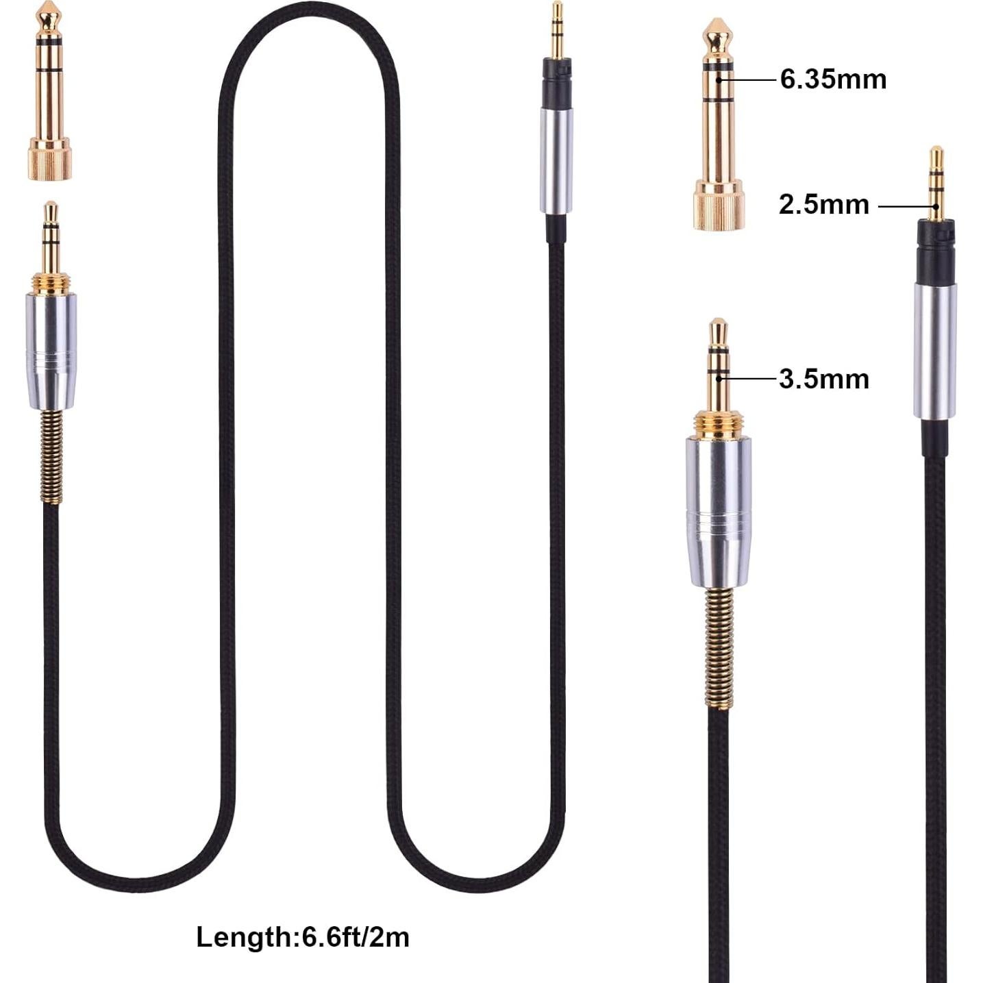 Cable de audio de reemplazo Sennheiser Momentum 2m con adaptador 6.35mm