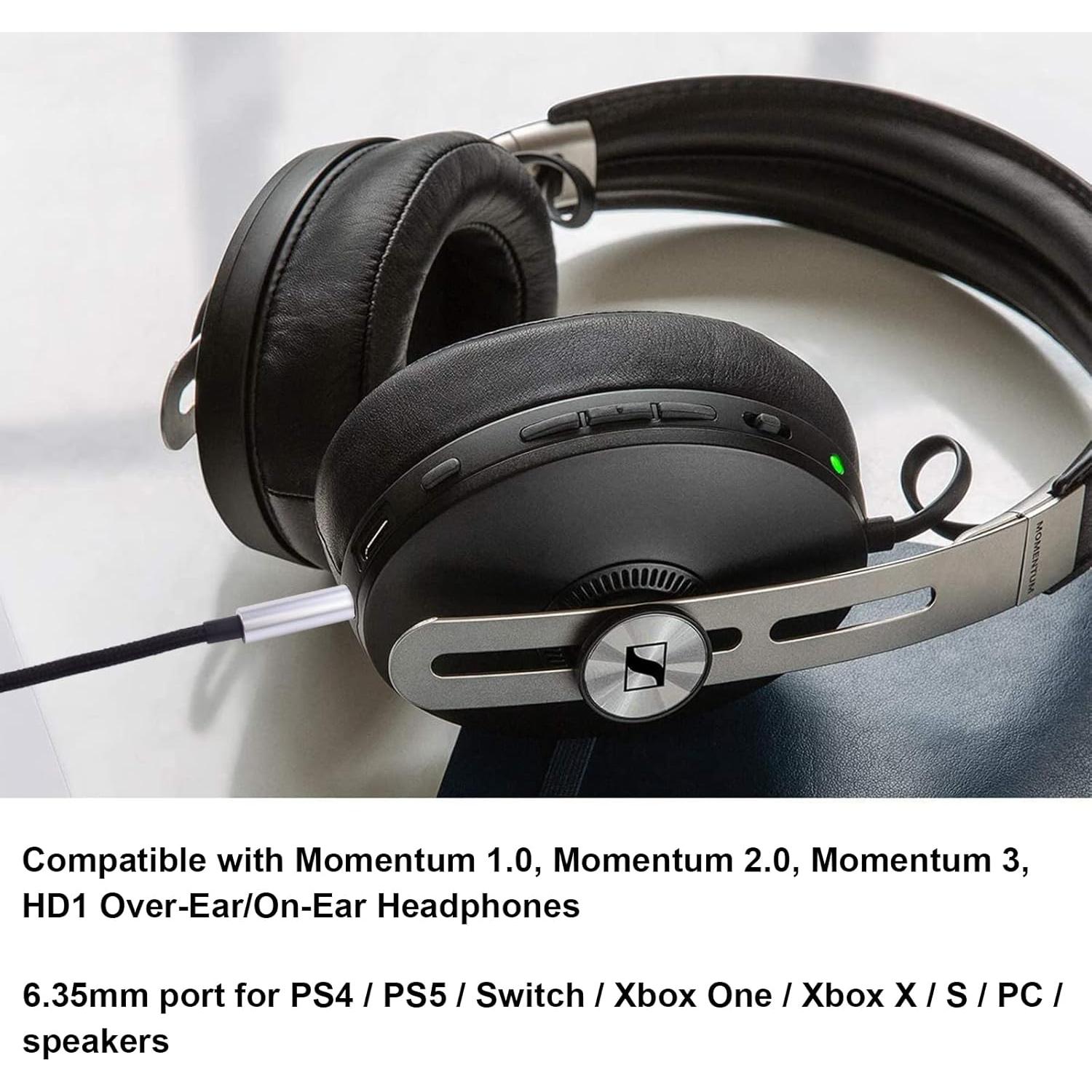 Cable de audio de reemplazo Sennheiser Momentum 2m con adaptador 6.35mm