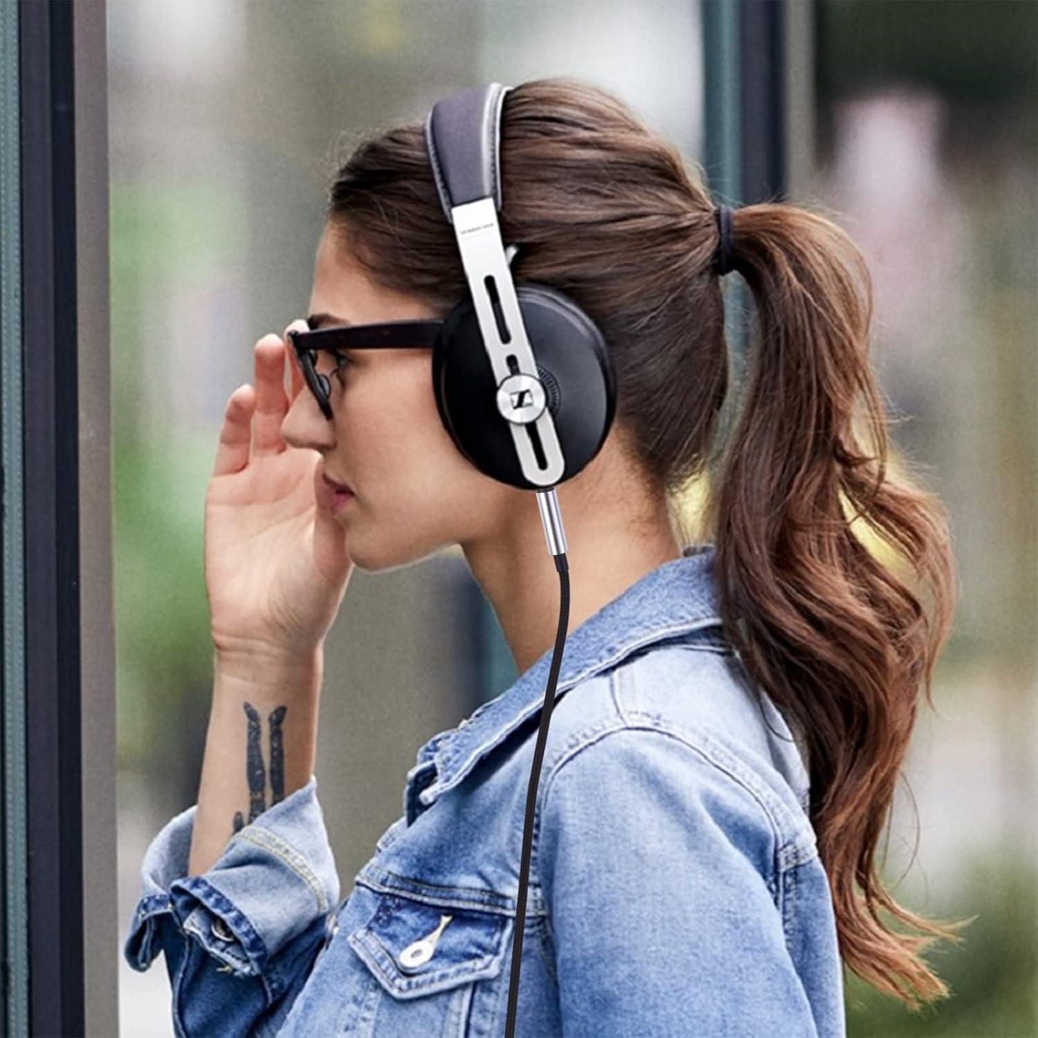 Cable de audio de reemplazo Sennheiser Momentum 2m con adaptador 6.35mm