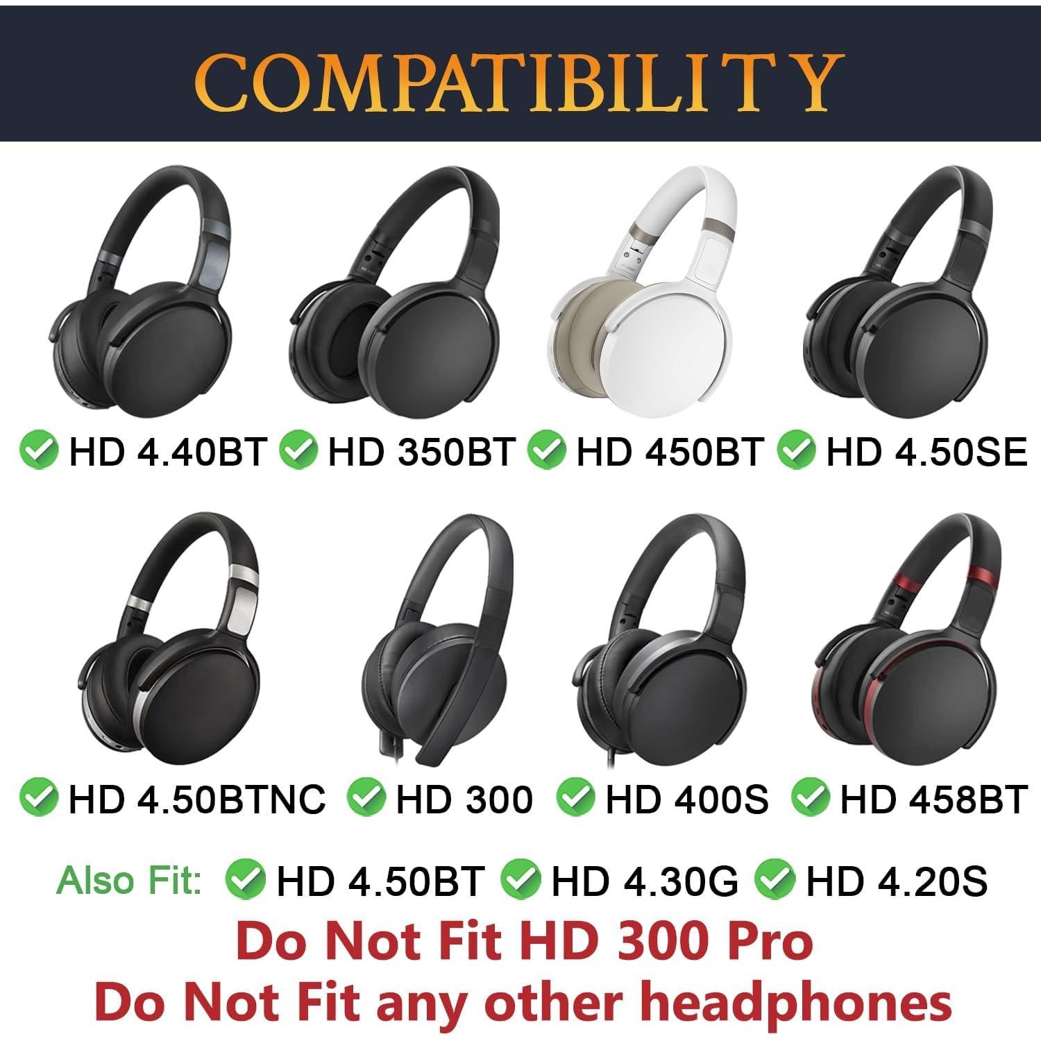 Almohadillas de Reemplazo SOULWIT para Sennheiser HD 4.50BT - Naranja