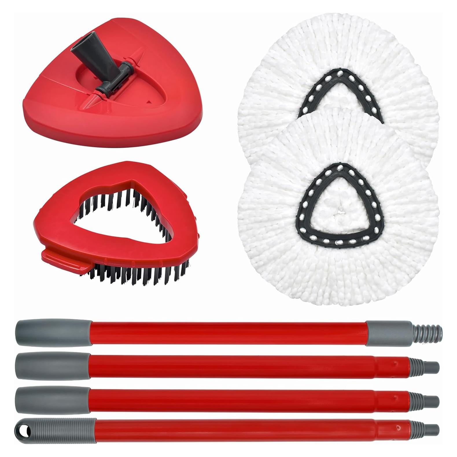 Set de Reemplazo Mopas Giratorias O Cedar - 2 Cabezas Microfibra + Mango Hierro