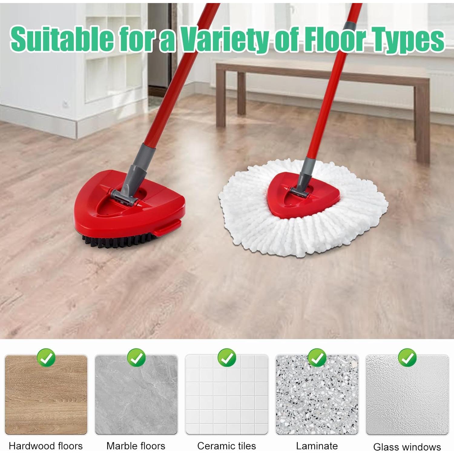 Set de Reemplazo Mopas Giratorias O Cedar - 2 Cabezas Microfibra + Mango Hierro