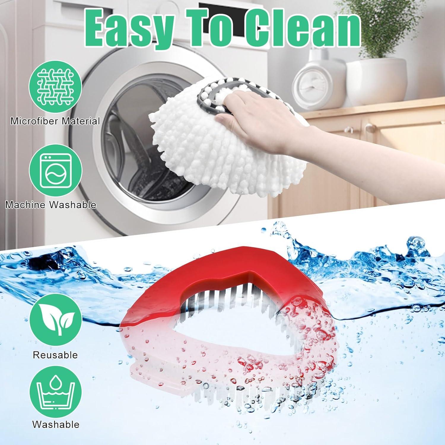 Set de Reemplazo Mopas Giratorias O Cedar - 2 Cabezas Microfibra + Mango Hierro