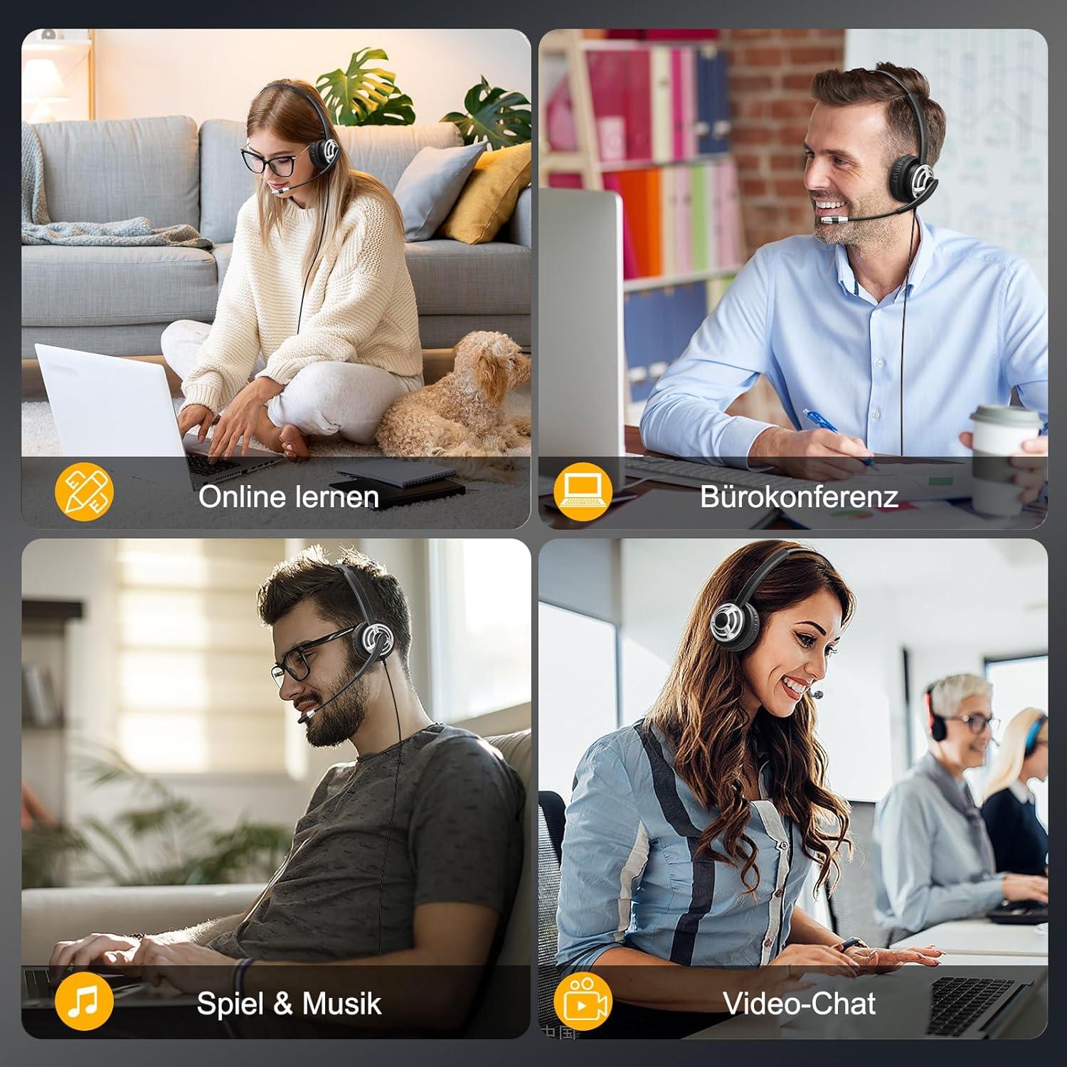 Auricular USB MAIRDI M805DUC con Micrófono - Cancelación de Ruido