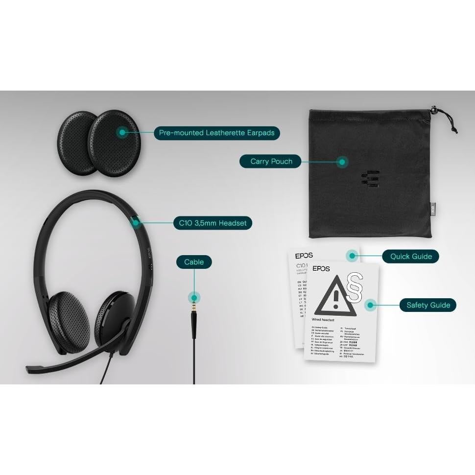 Auriculares EPOS C10 3.5 mm con Micrófono - Sonido Estéreo