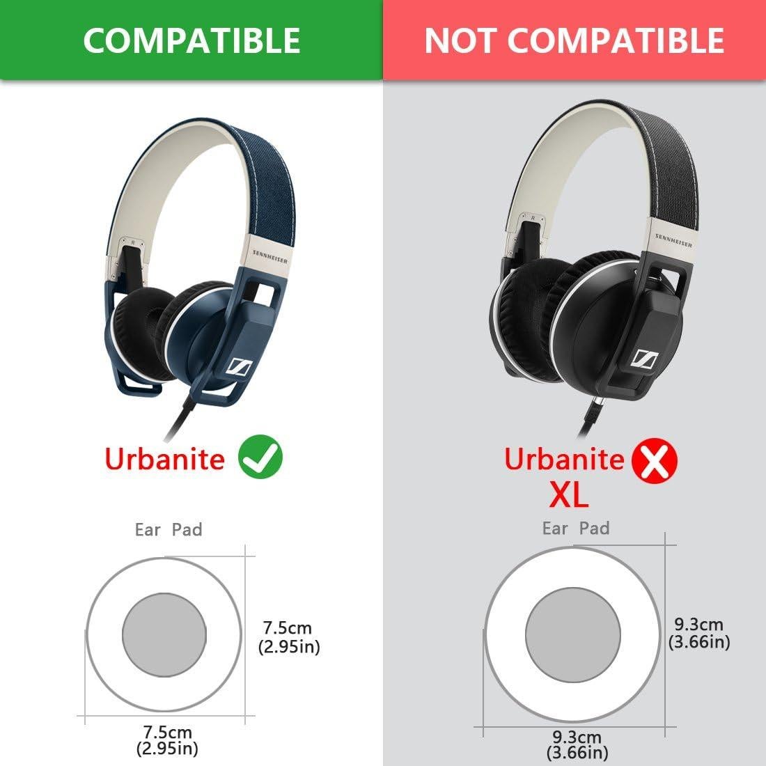 Almohadillas de Reemplazo Geekria para Auriculares Sennheiser Urbanite On-Ear