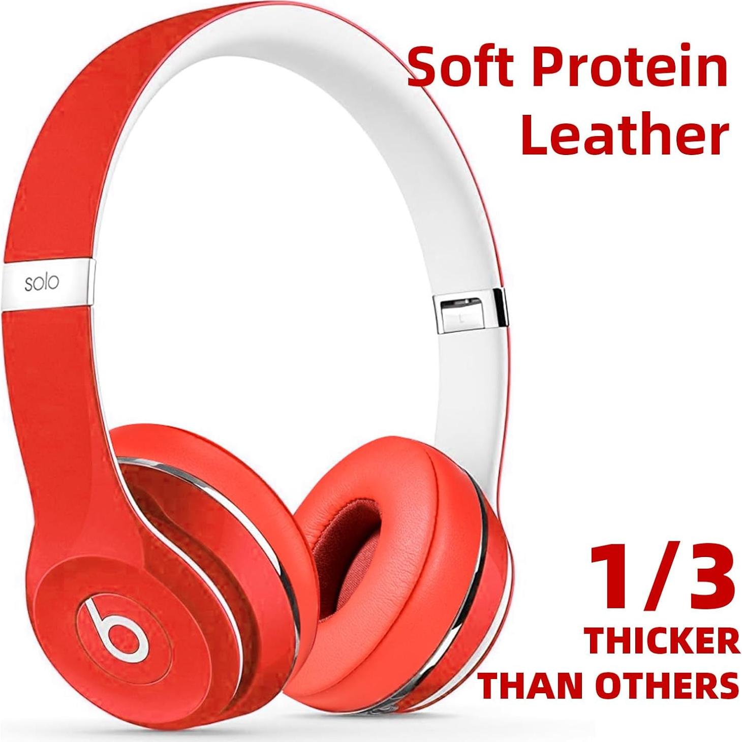 Almohadillas de Reemplazo GMUDA para Auriculares Beats Solo 3/2 - Rojo Cítrico