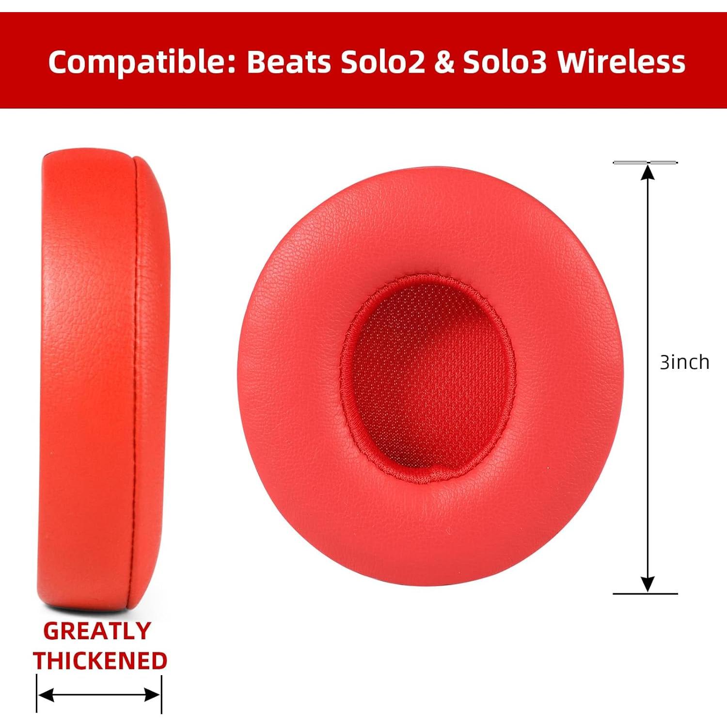 Almohadillas de Reemplazo GMUDA para Auriculares Beats Solo 3/2 - Rojo Cítrico